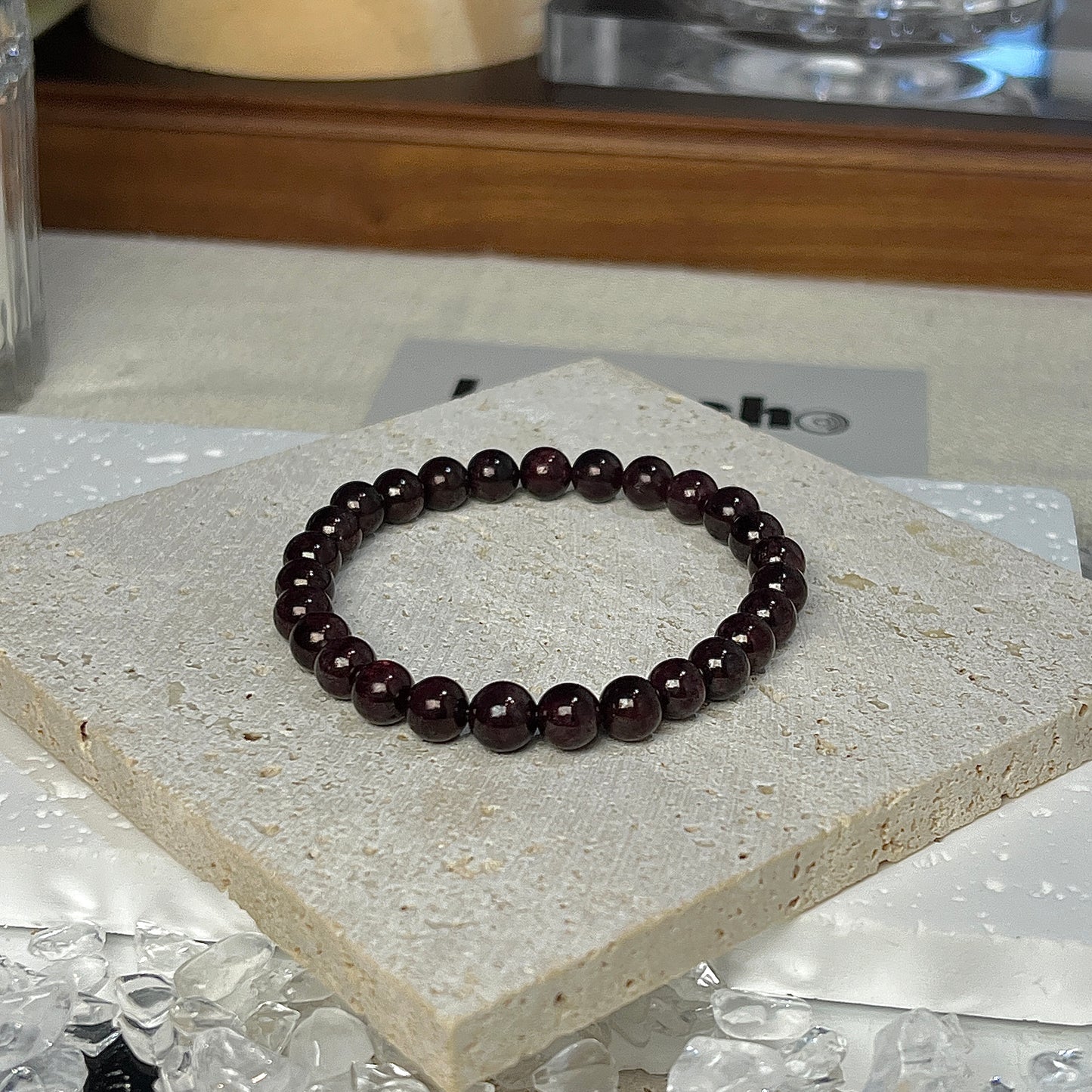 Passion Ignite Bracelet featuring 6mm Garnet beads from LuvEcho Jewelry, designed to inspire energy and motivation.