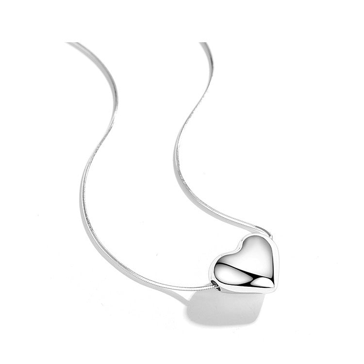 Elegant Heart Pendant Necklace - Side View from LuvEcho Jewelry