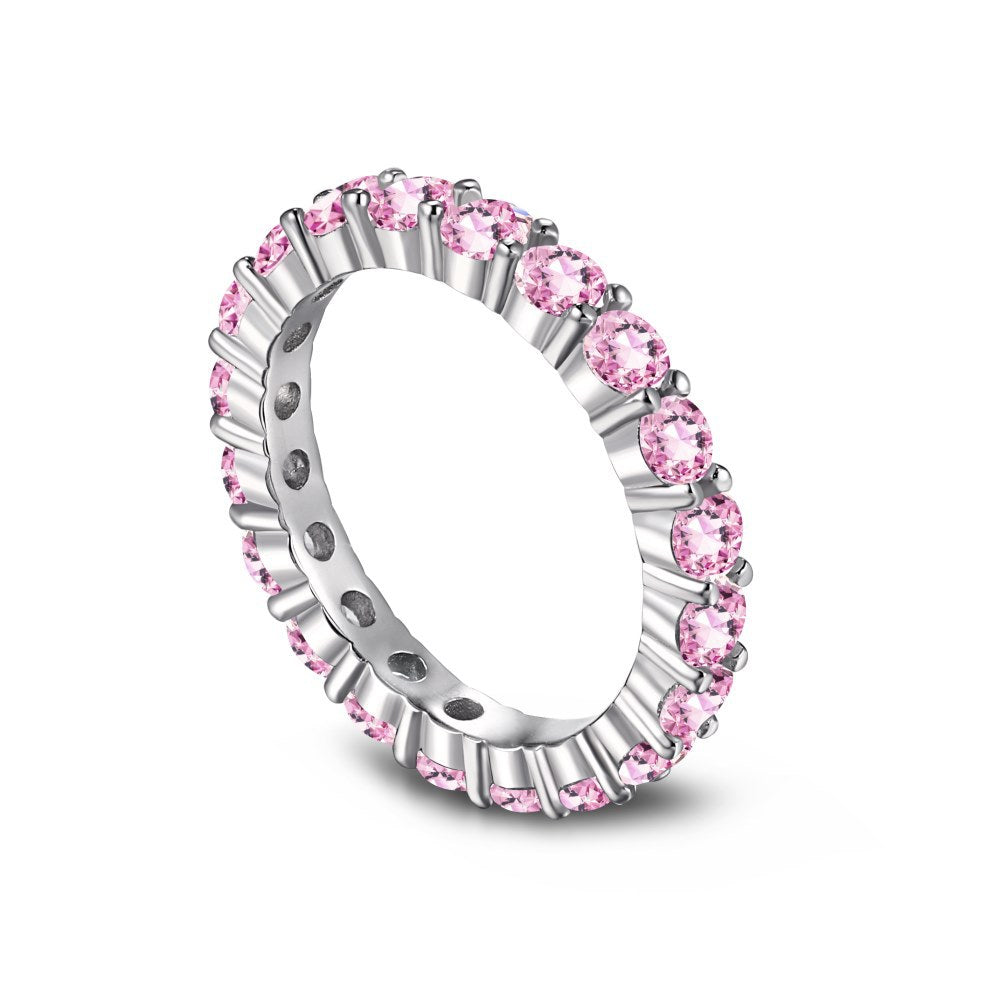 Pink Christy Band - Classic 925 Silver Jewelry with Sparkling Elegance by LuvEcho