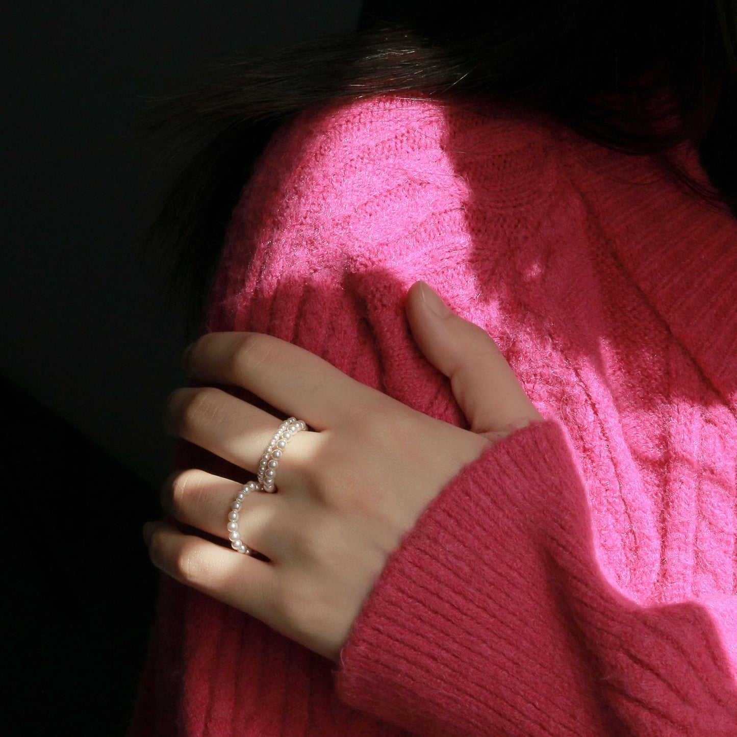 Stella Mini Pearl Band by LuvEcho Jewelry - Delicate Pearl Ring