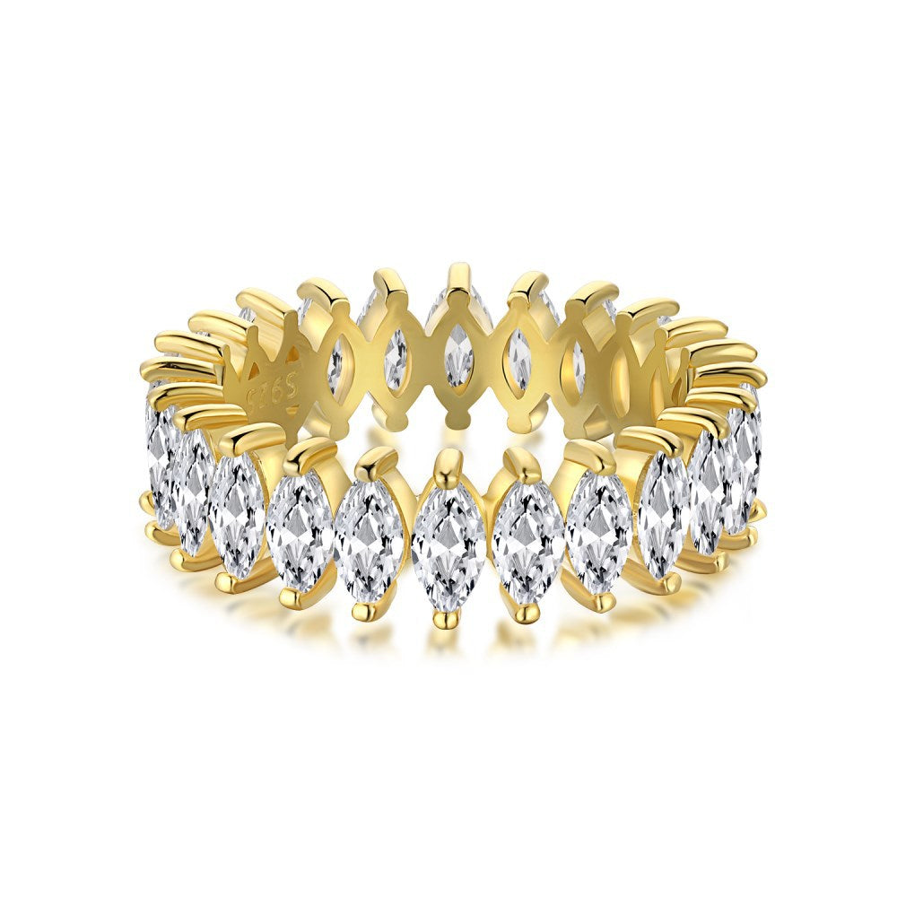 Harper Gold Diamond Band - Sparkling Elegance - Adorned with Exquisite Diamonds, Crafted in 925 Silver