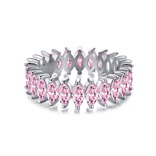 Harper Pink Diamond Band - Sparkling Elegance - Adorned with Exquisite Diamonds, Crafted in 925 Silver