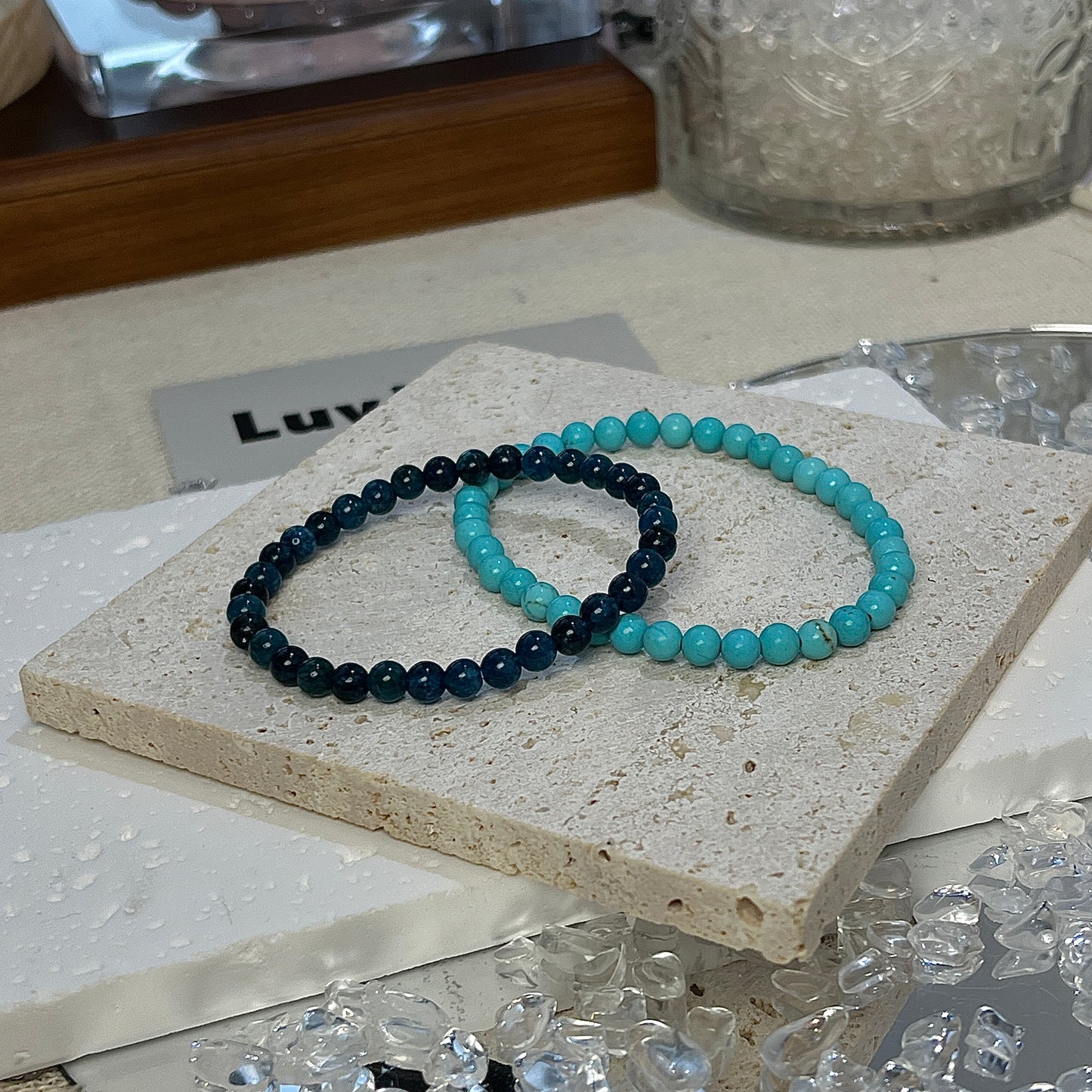 Ocean Essence Bracelet – 4mm Blue Apatite