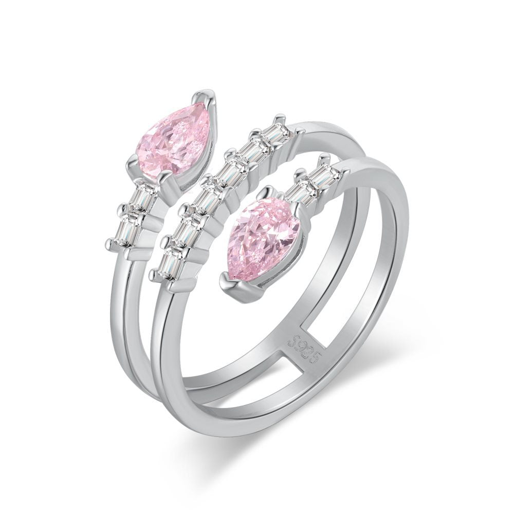 Ivy Ring Pink - Nature-Inspired Beauty - High-Quality 925 Sterling Silver Craftsmanship