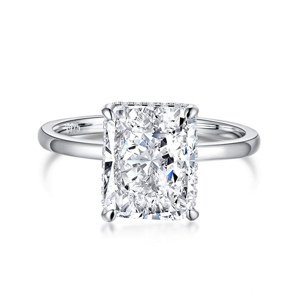 Karon Diamond Square Ring - Exquisite Elegance - High-Quality 925 Sterling Silver Craftsmanship, Intricate Design