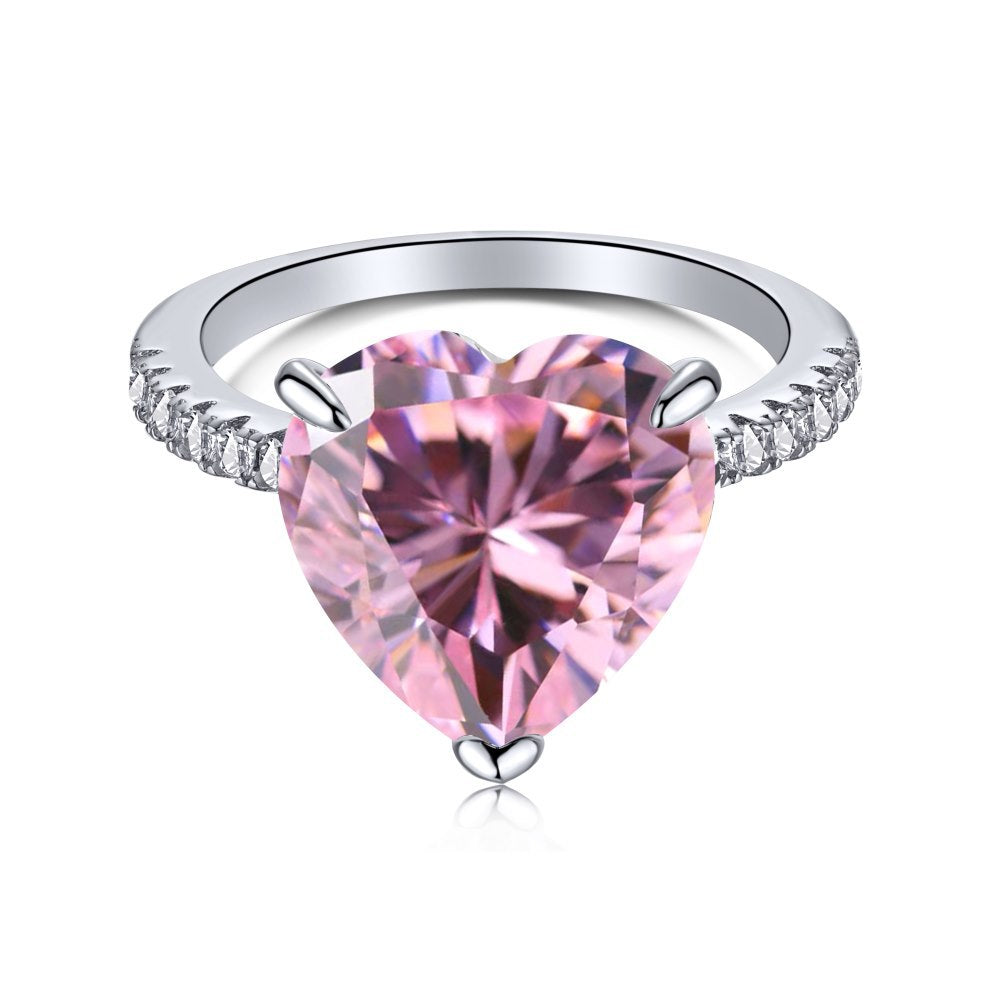 Rosalyn Ring - Elegance and Stunning Pink Heart-Shaped Gemstone and 925 Silver Band - Exquisite Jewelry - LuvEcho Jewelry