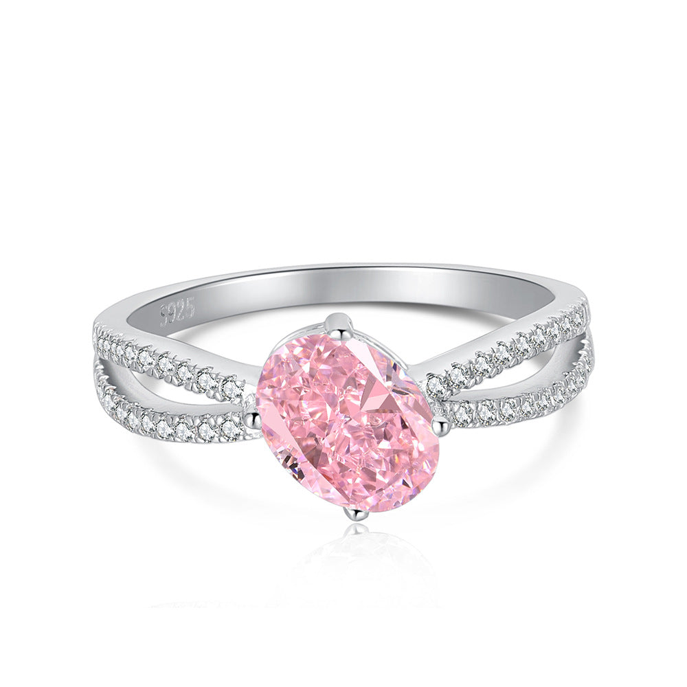 Pink Oval Gemstone Valentina Ring - LuvEcho Jewelry