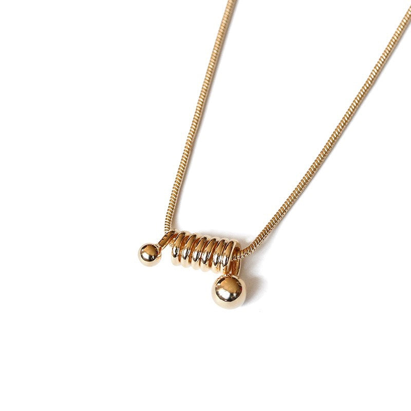 Abigail Spiral Pendant Necklace - Geometric Design in 18K Gold | LuvEcho Jewelry