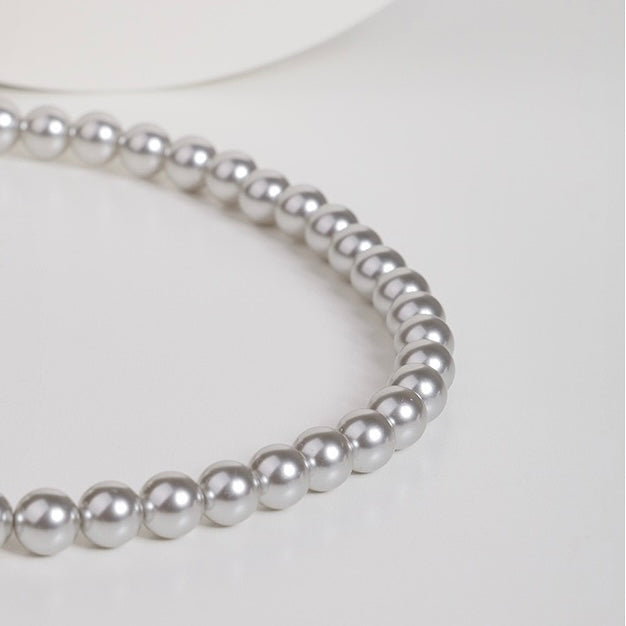 Ariana Gray Pearl Necklace - Close-Up - LuvEcho Jewelry