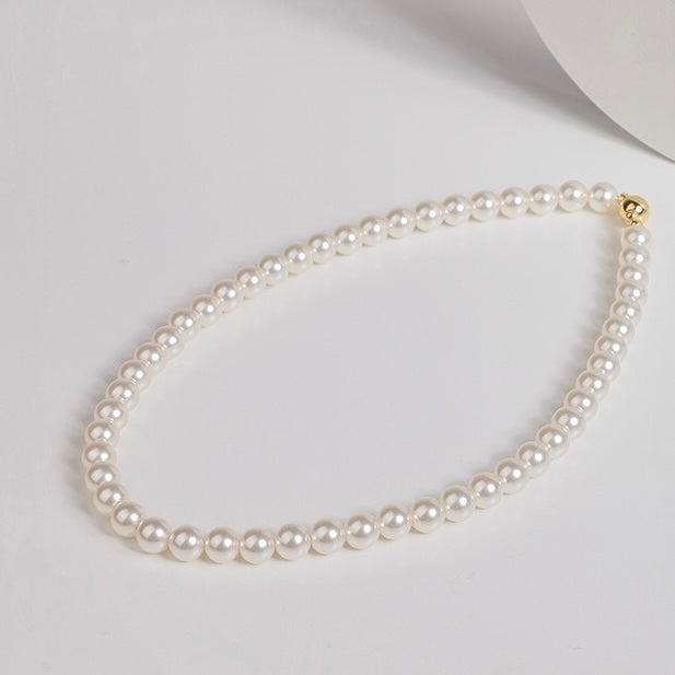 Ariana White Pearl Necklace - Magnetic Clasp - Classic Elegance - LuvEcho Jewelry