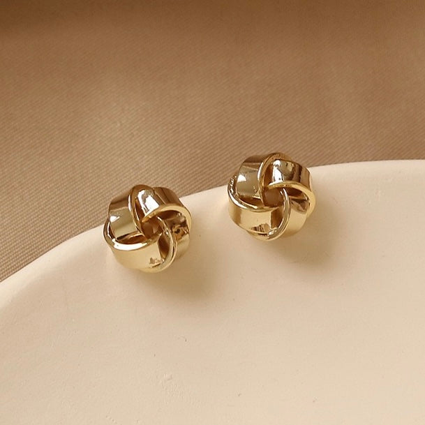 Elegant Gold Audrey Spiral Ear Studs