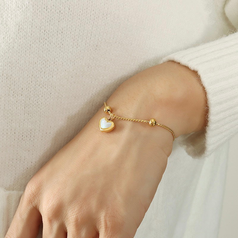 Delicate White Shell Bracelet - A Charming Addition to the Romantic Jewelry Set by LuvEcho Jewelry