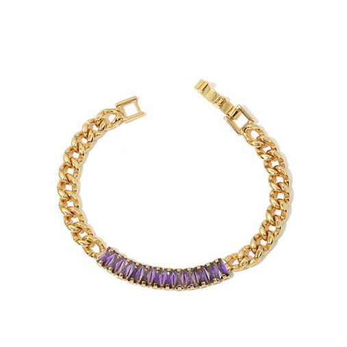 Samantha Purple Zircon Inlaid Bracelet - LuvEcho Jewelry