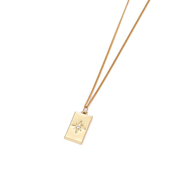 Elevate your style with the Iris Octagonal Star Square Pendant Necklace, a trendy and versatile accessory.