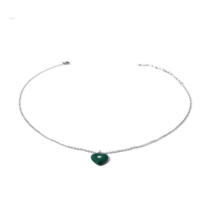 Kenzie Love Pendant Necklace in Enchanting Dark Green - LuvEcho Jewelry