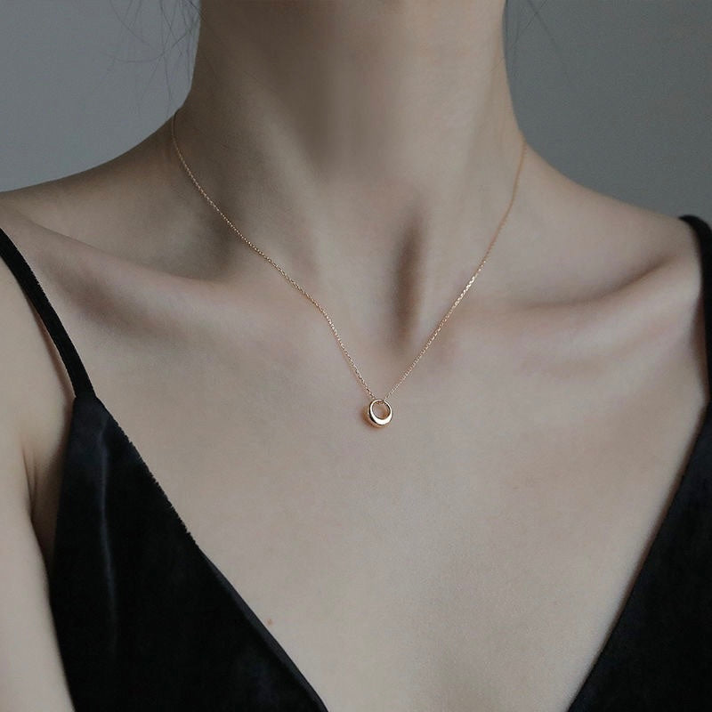 Chic Lia Hoop Necklace - Side Profile by LuvEcho Jewelry