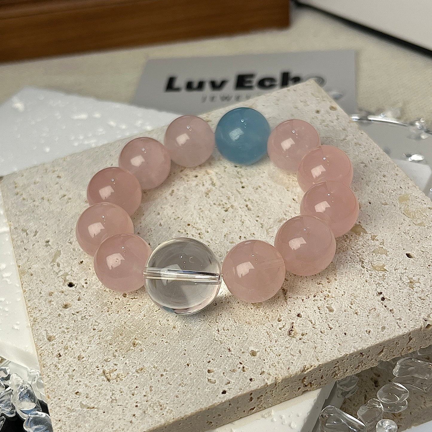 LuvEcho Jewelry's beautiful Serenity Trio Bracelet designed with natural gemstones for spiritual growth