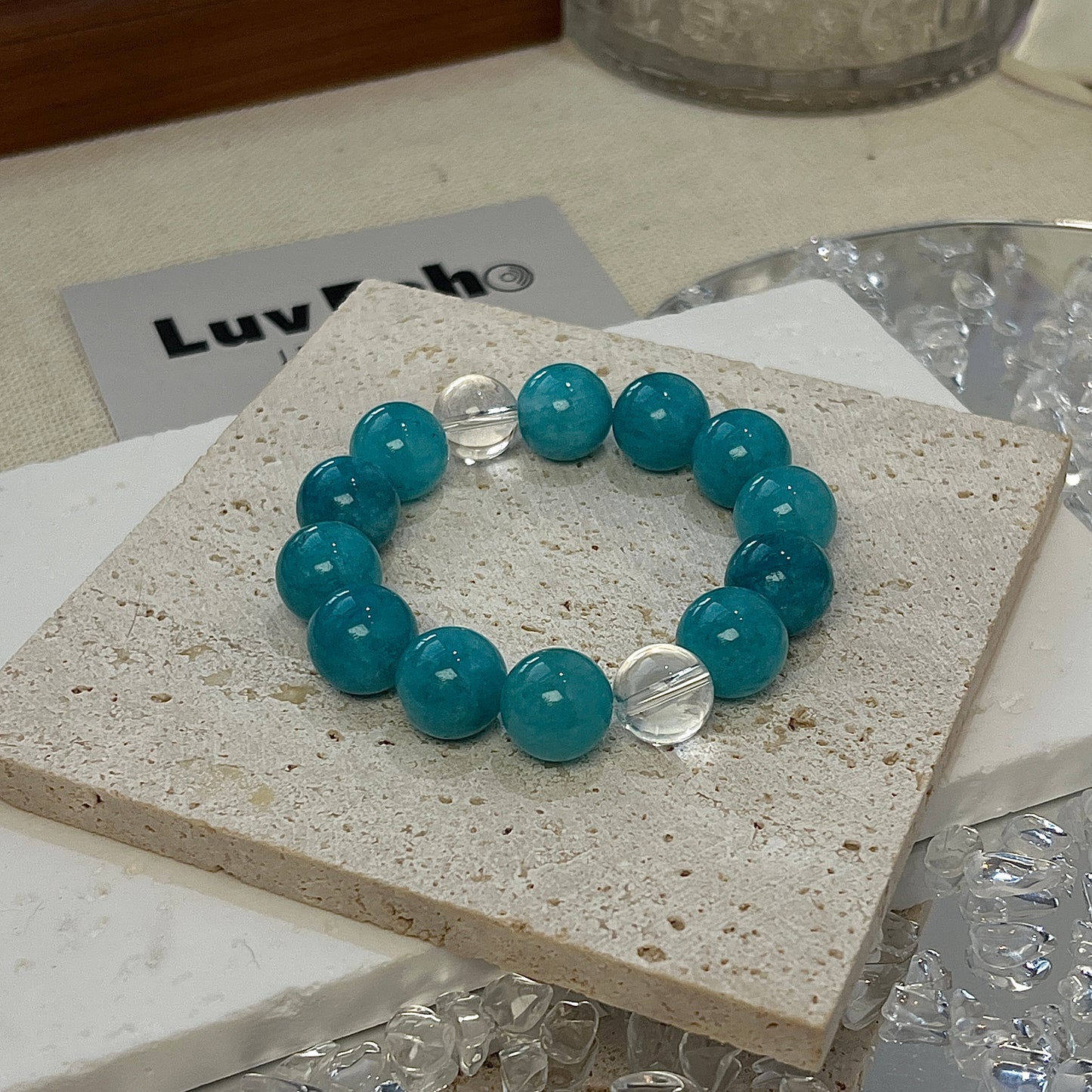 LuvEcho Jewelry's Tranquil Balance Bracelet, ideal for enhancing tranquility and open communication.