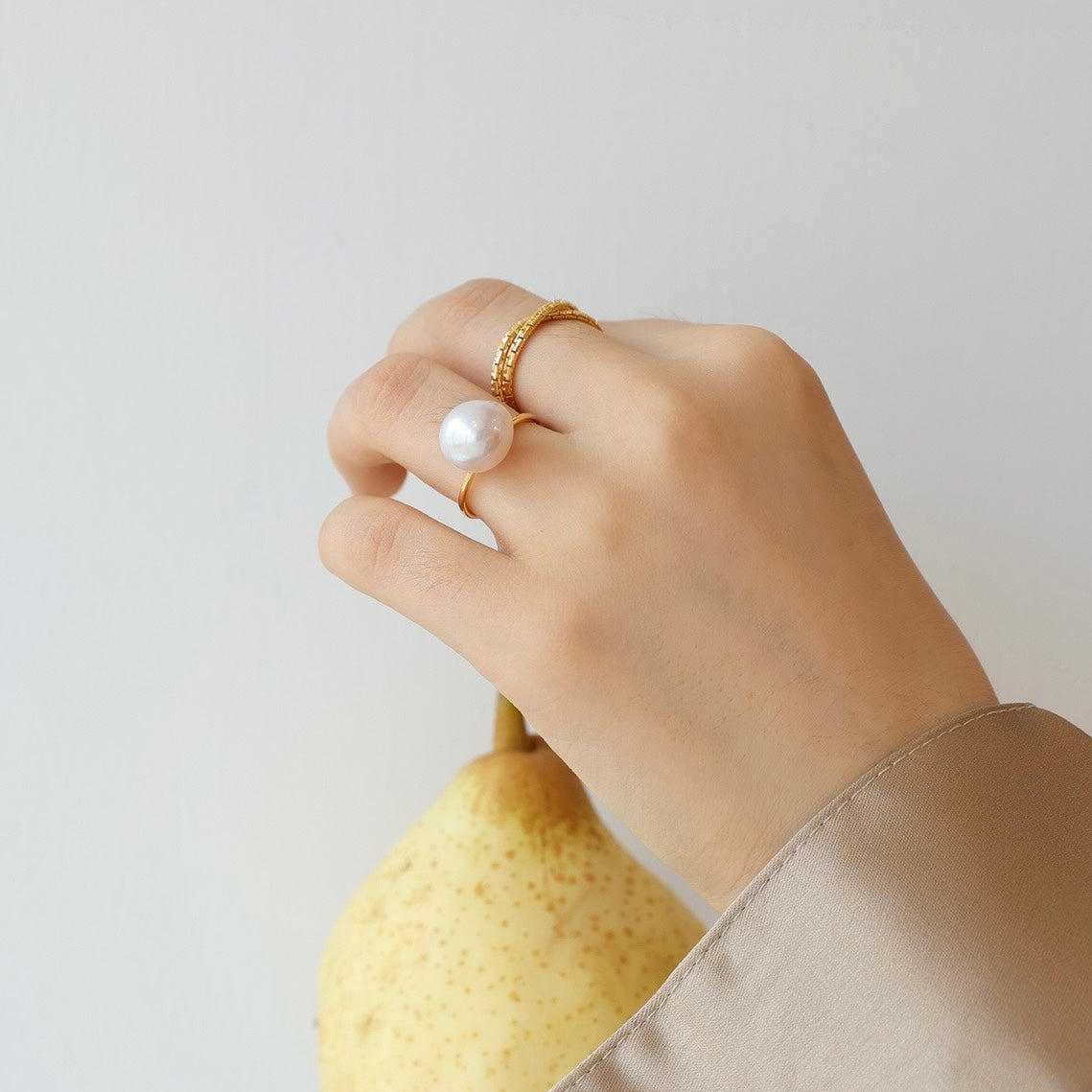 Unique Open Design Pearl Ring - LuvEcho Jewelry, Elevate Your Style