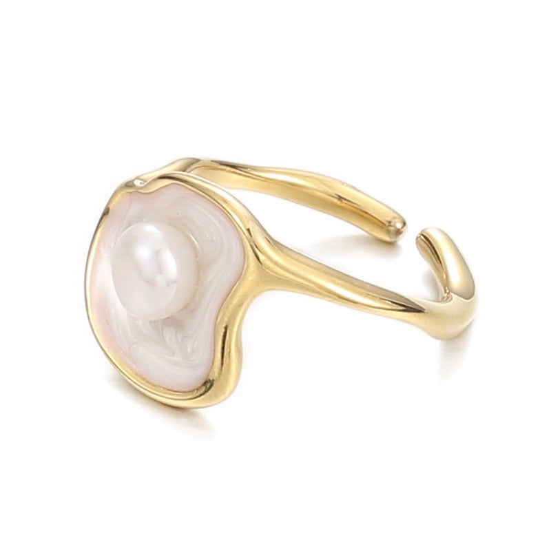 Rebecca Pearl Open Ring in Angelic White - LuvEcho Jewelry