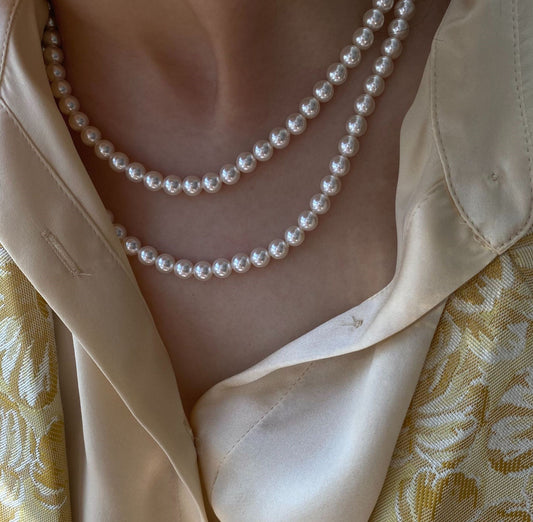 Elegant Look with Evelyn Classic Pearl Necklace - Timeless Elegance - Lustrous Pearl Necklace - 14k Gold Filled Jewelry