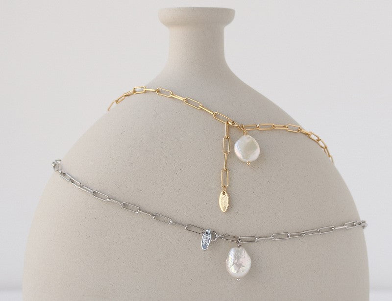 Freshwater baroque pearls on the Edith Necklace - a symbol of elegance and sophistication.