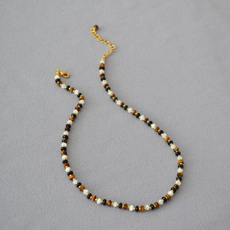 Elegant Kinsley Shell Necklace - Black Onyx Accent - LuvEcho Jewelry