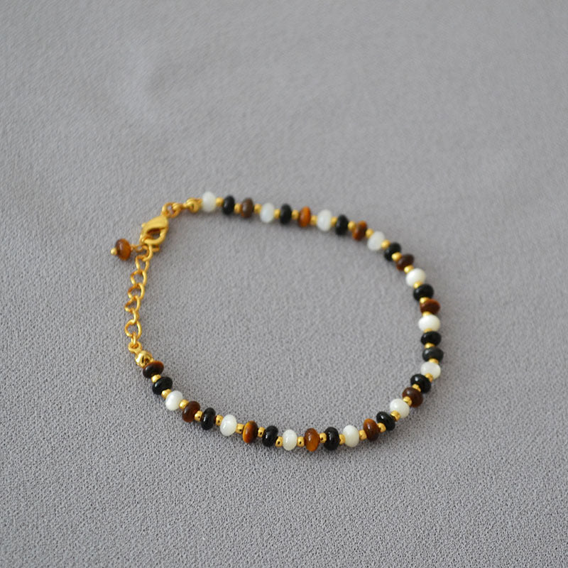 Elegant Kinsley Shell Bracelet - Black Onyx Accent - LuvEcho Jewelry