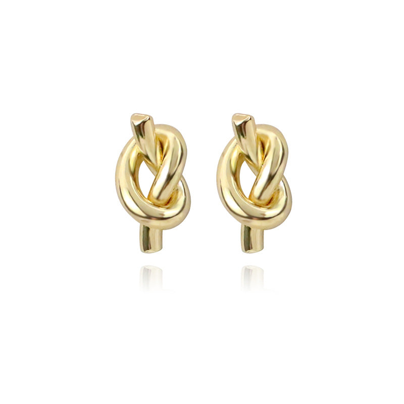 Luv Echo Jewelry - Knotted Simple Style Creative Personality Twisted Fashionable All-matched Earrings