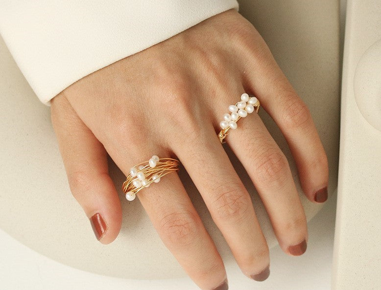 Elegant Look with Hannah Pearl Ring - Versatile Pearl Ring Accessory - LuvEcho Jewelry