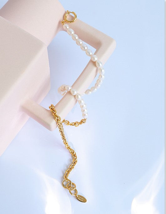 Esther - Pearl & Chain Necklace