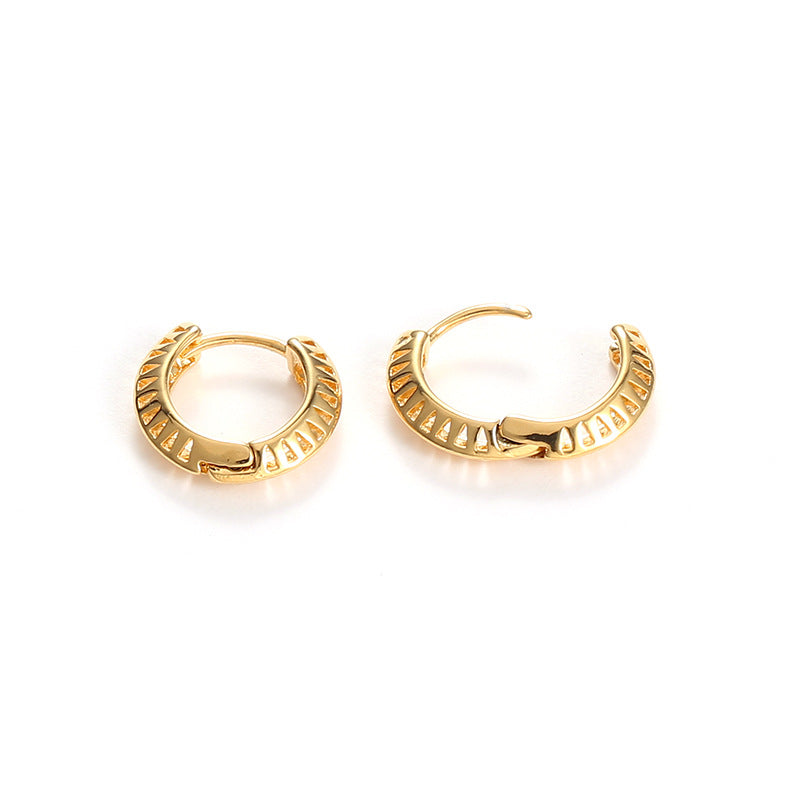 Exquisite Hollow Circle Ear Buckles - Fashionable S925 Silver Earrings by LuvEcho Jewelry