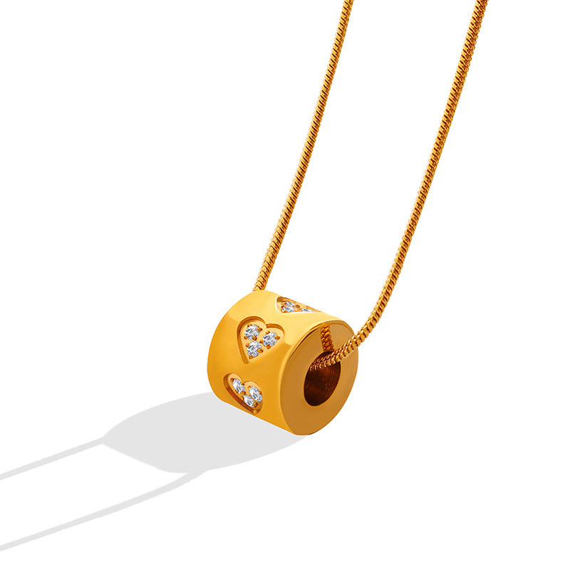 Luv Echo Jewelry - Versatile and exquisite high-end zirconium inlaid hollow cylinder necklace