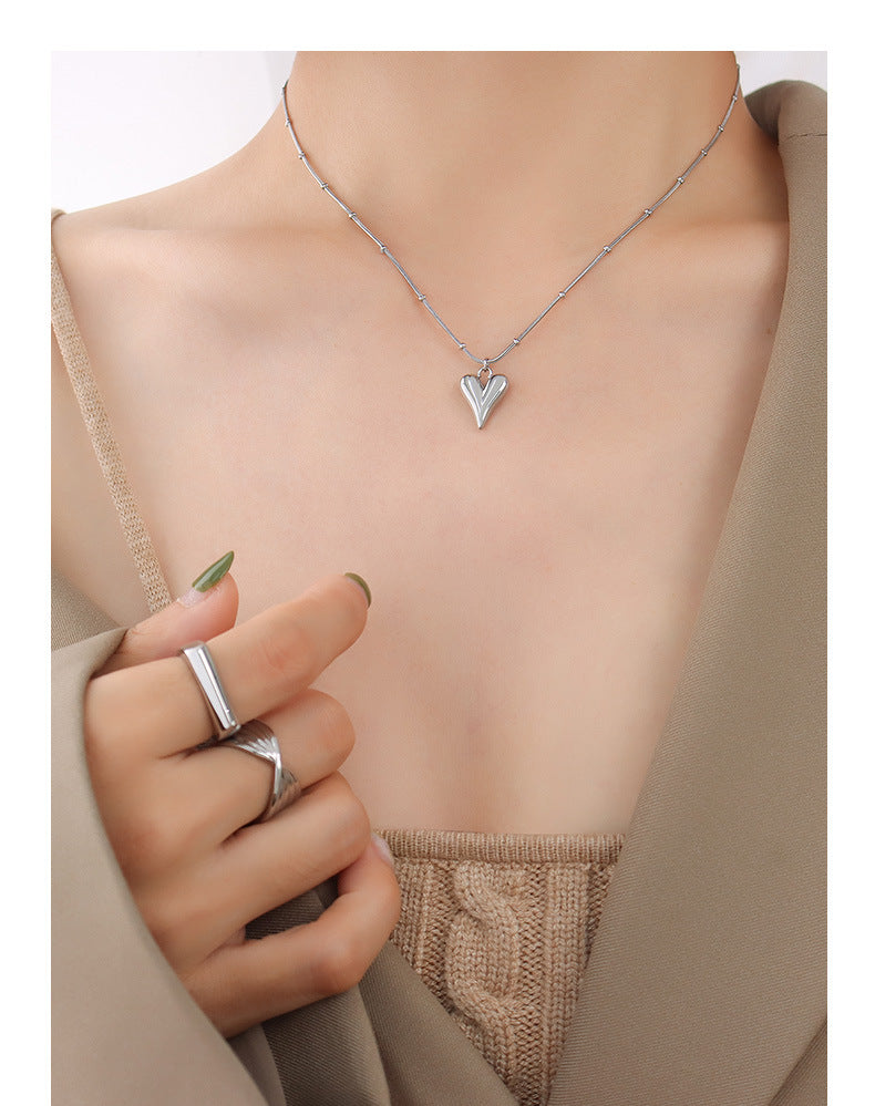 Elegant Look with Sophie Retro Love Pendant Necklace - Timeless Elegance - Nostalgic Sentiments