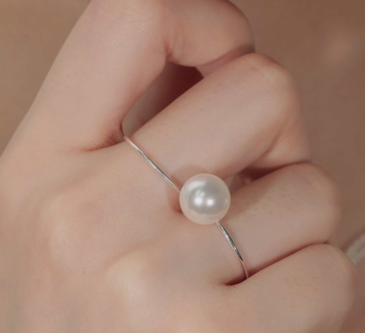 Elegant Look with Lyla Pearl Ring - Timeless Beauty - Crystal Pearl Adornment