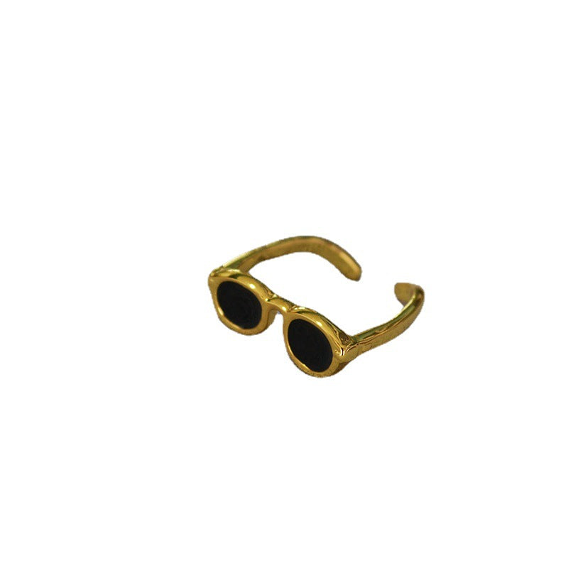 Luv Echo Jewelry - Creative Design Cool Black Sunglasses Shape Adjustable Ring